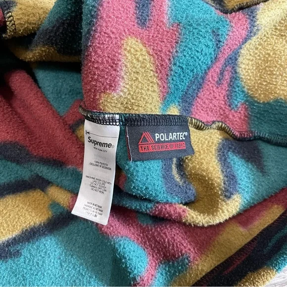 Supreme Polartec Fleece Camo Half Zip Hooded Sweatshirt - Picture 3 of 8